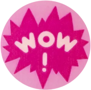 Pink Wow Sticker Image PNG Image