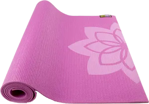 Pink Yoga Matwith Lotus Design PNG Image