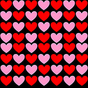 Pinkand Red Hearts Pattern PNG image with transparent background