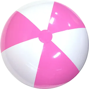 Pinkand White Beach Ball PNG Image