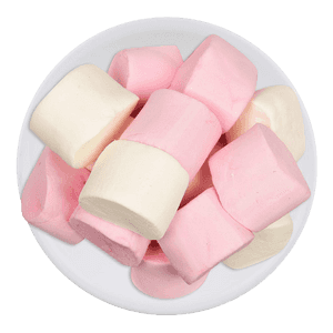 Pinkand White Marshmallowson Plate PNG image with transparent background