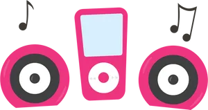 Pinki Podand Speakers Vector PNG Image