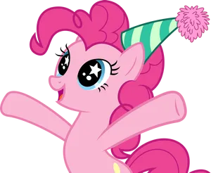 Pinkie Pie Celebration Vector PNG Image