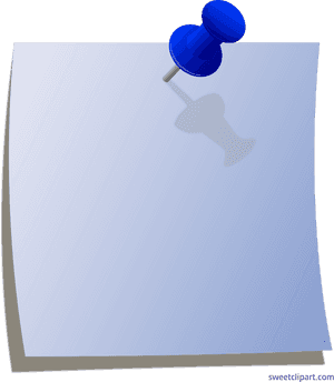 Pinned Blank Note Paper PNG image with transparent background