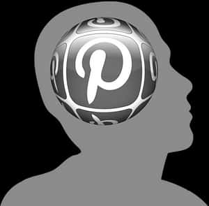Pinterest Inspired Brain Illustration PNG image with transparent background