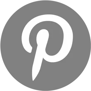 Pinterest Logo Gray Circle Background PNG Image