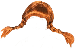Transparent Pigtail Hair Clipart - Pippi Longstocking Wig, HD Png Download PNG image with transparent background