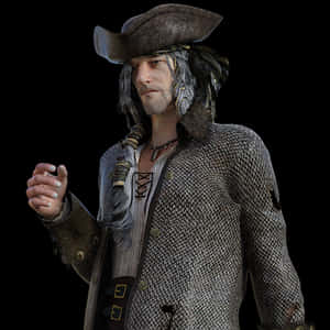 Pirate Captain Portrait PNG image with transparent background