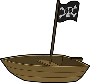 Pirate Flagon Boat Illustration PNG Image