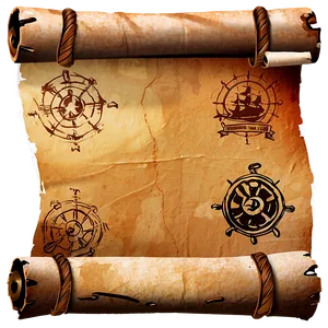 Pirate Map Scroll Paper Png Yks PNG Image