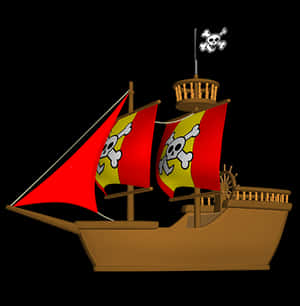 Pirate Ship Illustration PNG image with transparent background