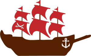 Pirate Ship - Pirate Ship Red Clip Art, HD Png Download PNG image with transparent background