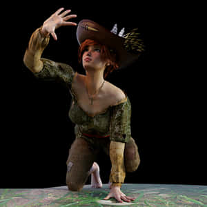 Pirate Woman Reaching Out PNG image with transparent background
