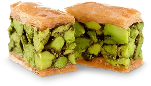Pistachio Baklava Closeup PNG Image