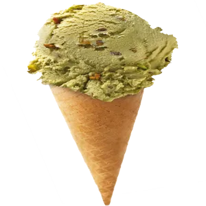 Pistachio Ice Cream Cone PNG Image