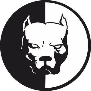 Pitbull Logo Blackand White PNG Image