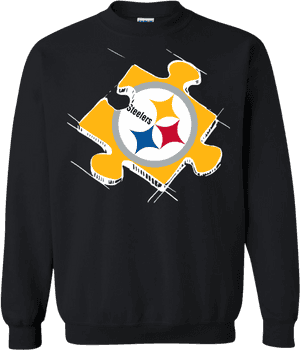 Pittsburgh Steelers Autism Puzzle Sweatshirt American - Pittsburgh Steelers, HD Png Download PNG image with transparent background