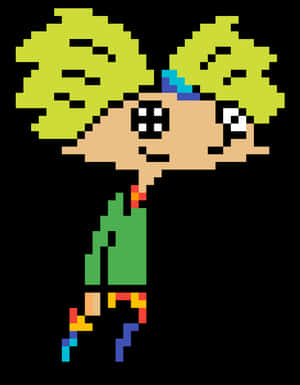 Pixel Arnold Hey Arnold Character PNG image with transparent background