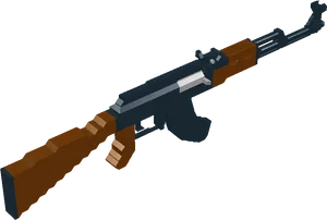 Pixel Art A K47 Rifle PNG Image