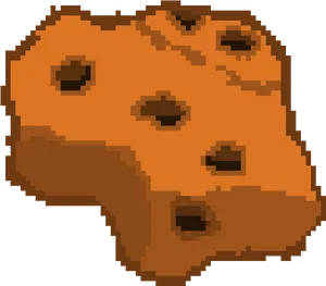 Pixel Art Asteroid Graphic PNG Image