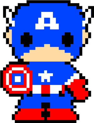 Pixel Art Capitaine America, HD Png Download PNG with transparent background