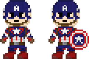 Pixel Art Captain America Infinity War, HD Png Download PNG with transparent background