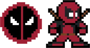 Pixel Art Deadpooland Logo PNG Image