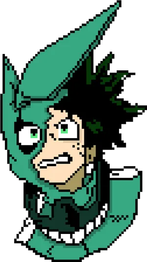 Pixel Art Deku My Hero Academia PNG Image