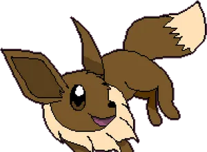 Pixel Art Eevee Pokemon PNG Image