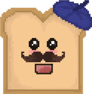 Pixel Art French Artist Toast PNG Image