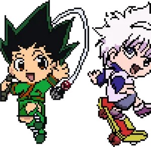 Pixel Art Hunterx Hunter Characters PNG Image