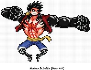 Pixel Art Luffy One Piece PNG Image