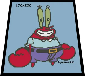 Pixel Art Mr Krabs Smile PNG Image