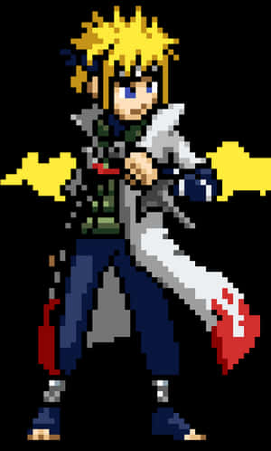 Pixel Art Ninjawith Kunai PNG image with transparent background