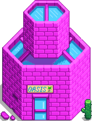 Pixel Art Oasis Building PNG image with transparent background