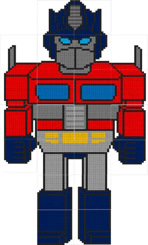 Pixel Art Optimus Prime PNG Image