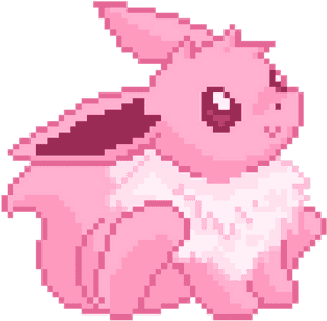 Pixel Art Pink Creature PNG image with transparent background