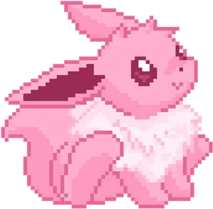 Pixel Art Pink Creature PNG Image