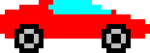 Pixel Art Red Car PNG image with transparent background