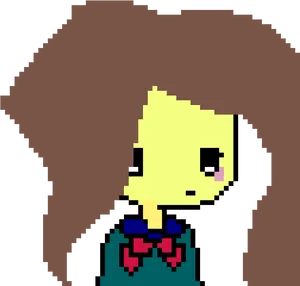 Pixel Art Schoolgirl PNG Image