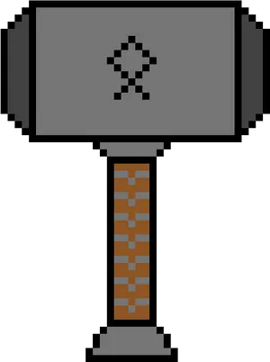 Pixel Art Thors Hammer PNG Image