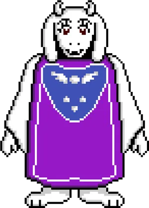 Pixel Art Toriel Undertale Character PNG Image