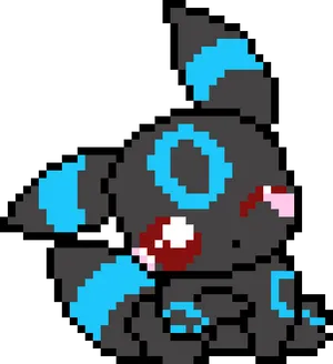 Pixel Art Umbreon Pokemon PNG Image