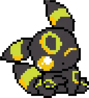 Pixel Art Umbreon Pokemon PNG Image