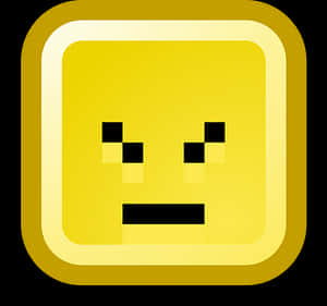 Pixel Art Yellow Face Icon PNG image with transparent background