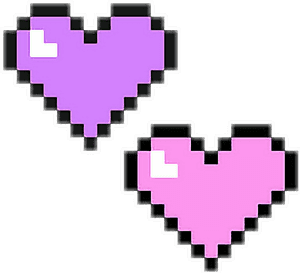 Pixel Heart Icons PNG image with transparent background