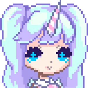 Pixel Unicorn Girl Avatar.png PNG Image