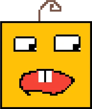 Pixelated Annoyed Face PNG Image