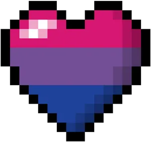 Pixelated Bisexual Heart PNG Image