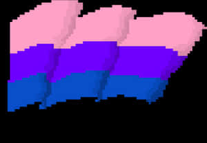 Pixelated Bisexual Pride Flag PNG image with transparent background